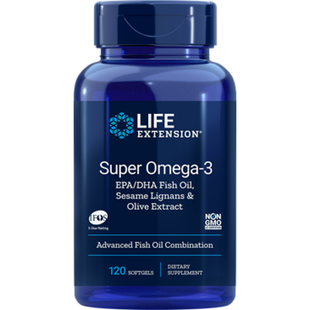 SUPER OMEGA 3 EPA/DHΑ with Sesame Lingans & Olive Extract, 120 Softgels