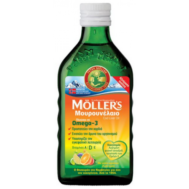 MOLLER'S - Μουρουνέλαιο (Cod Liver Oil) Tutti Frutti Flavour, 250 ml